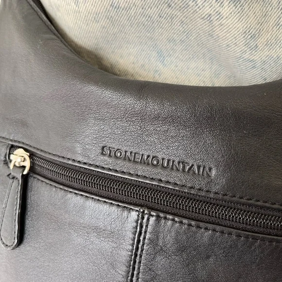 Stone Mountain Black Leather  Crossbody Bag - Picture 14 of 15